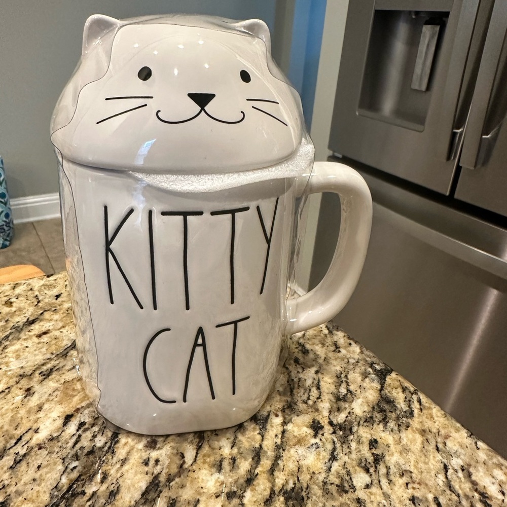 Rae Dunn Kitty Cat Topper Mug